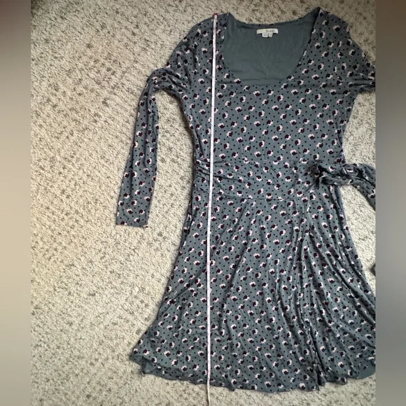 Boden Silvia Long Sleeve Faux Wrap Jersey Knit Dress - Floral Print - Size 12 - Picture 5 of 6